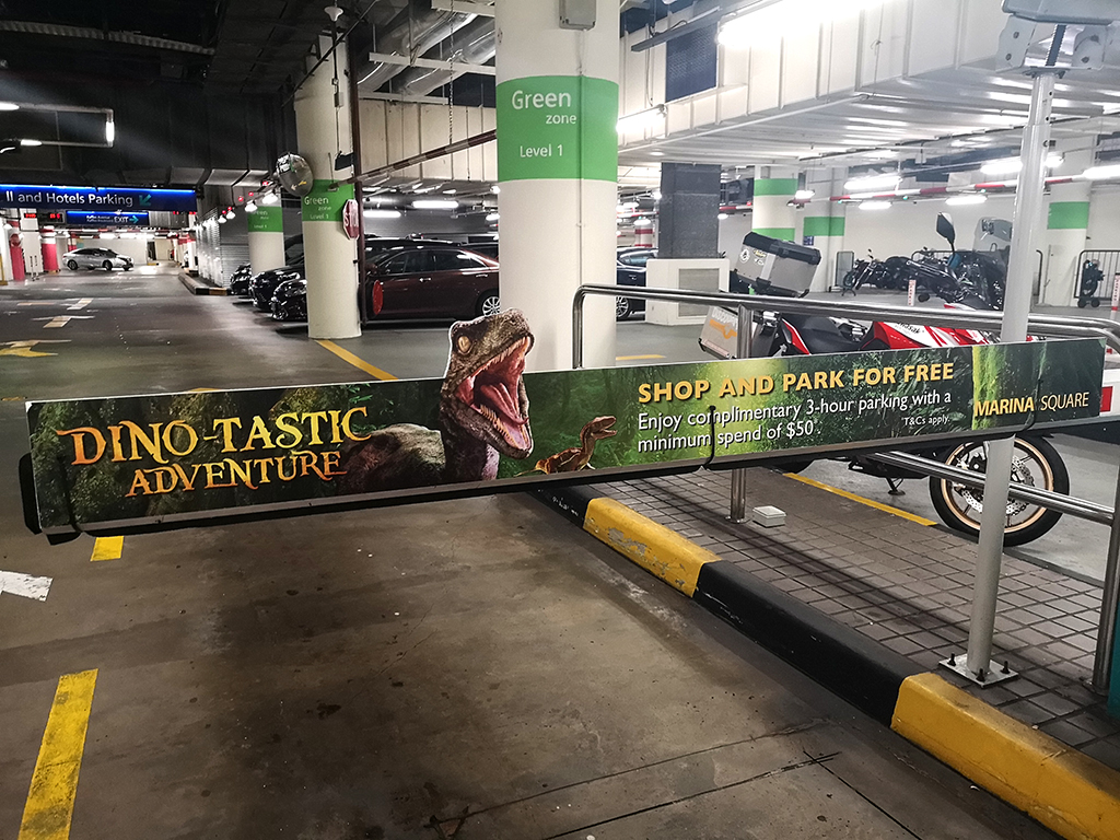 MS Dino-tastic Adventure Carpark Barrier Ad